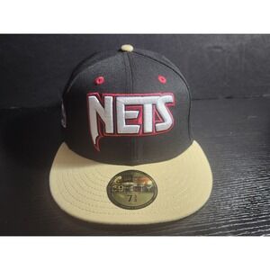 New Era 59FIFTY New Jersey Nets Hat Club Exclusive Black Tan Green Bottom 7 3/8